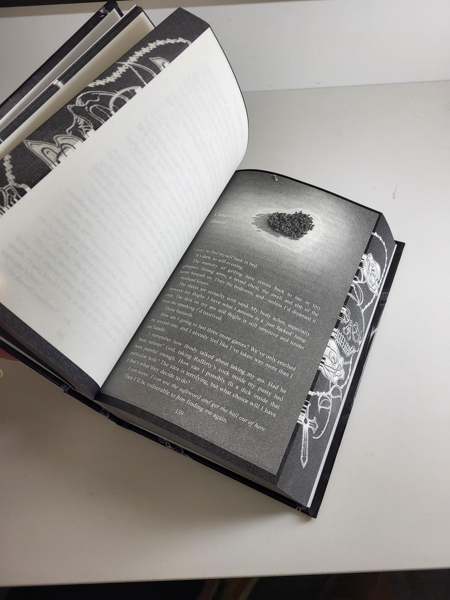 Interior formatting of Primal Limits hardback showing printed edges
