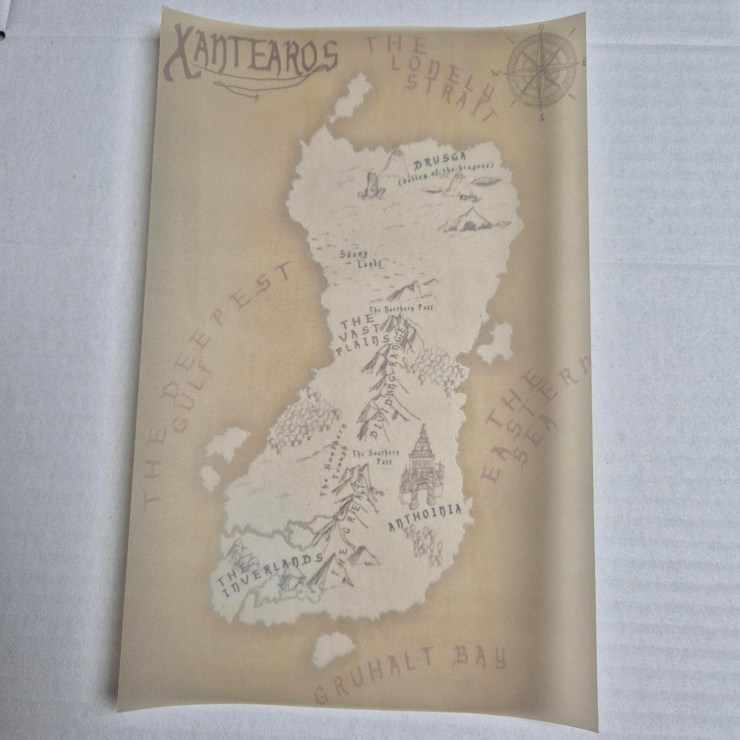 Map for the series printed on vellum