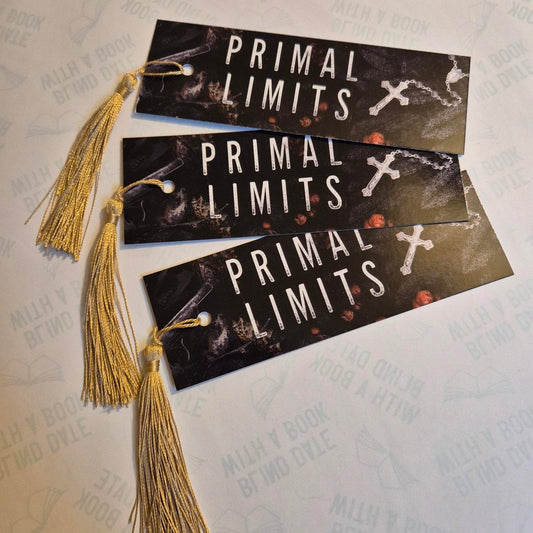 Primal Limits bookmarks with gold tassel