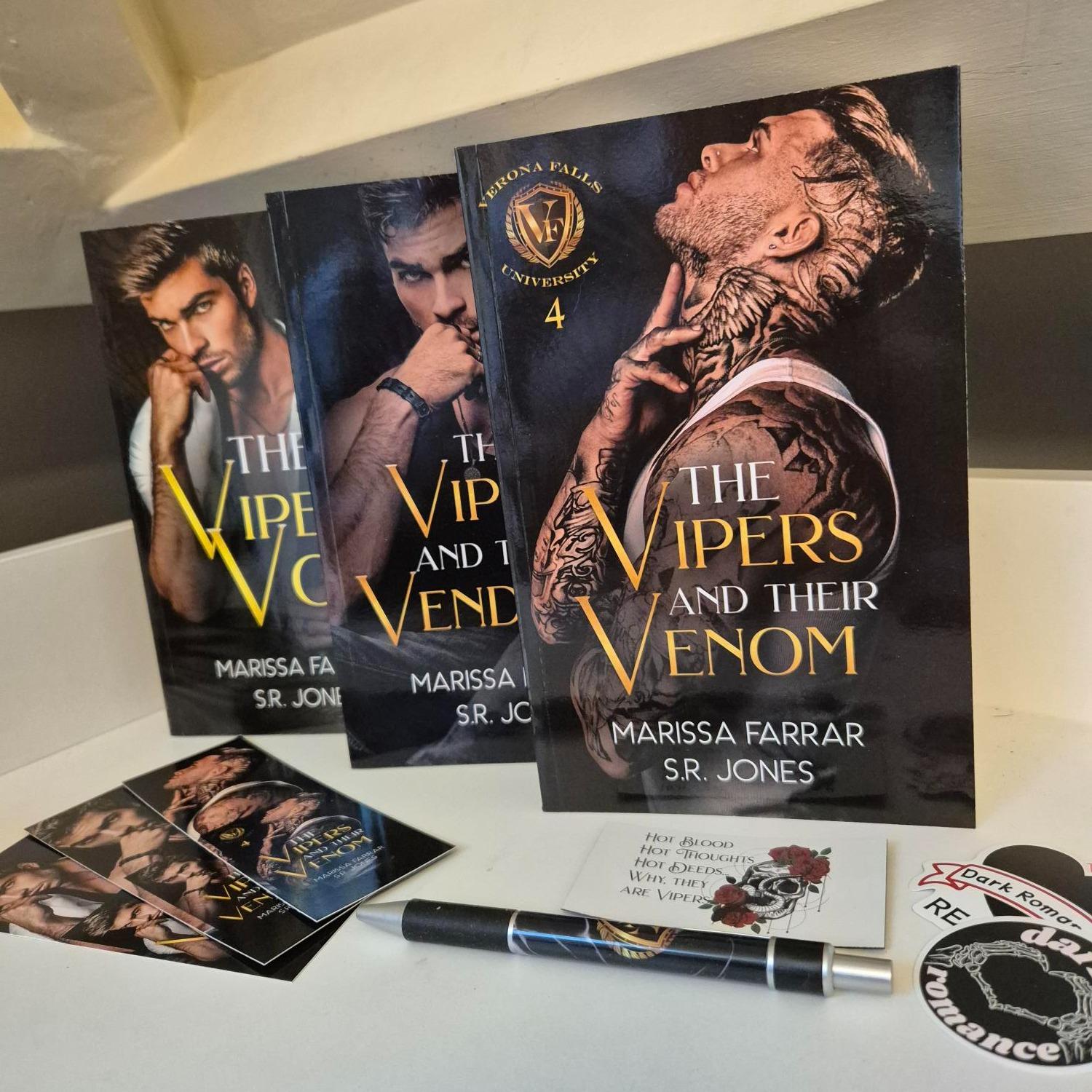 The Verona Falls Vipers Paperbacks with additional swag