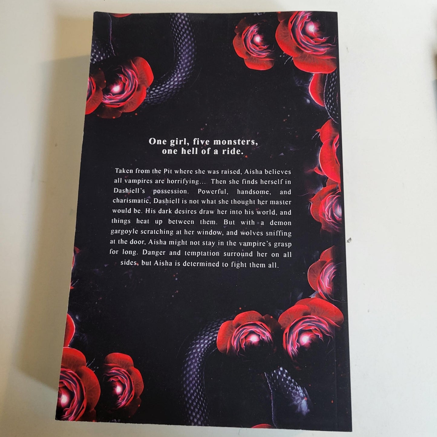 Rear cover of Wicked Monsters paperback showing the blurb